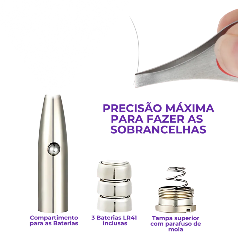 Pinça com Luz LED - Sobrancelhas Alinhadas com Facilidade!