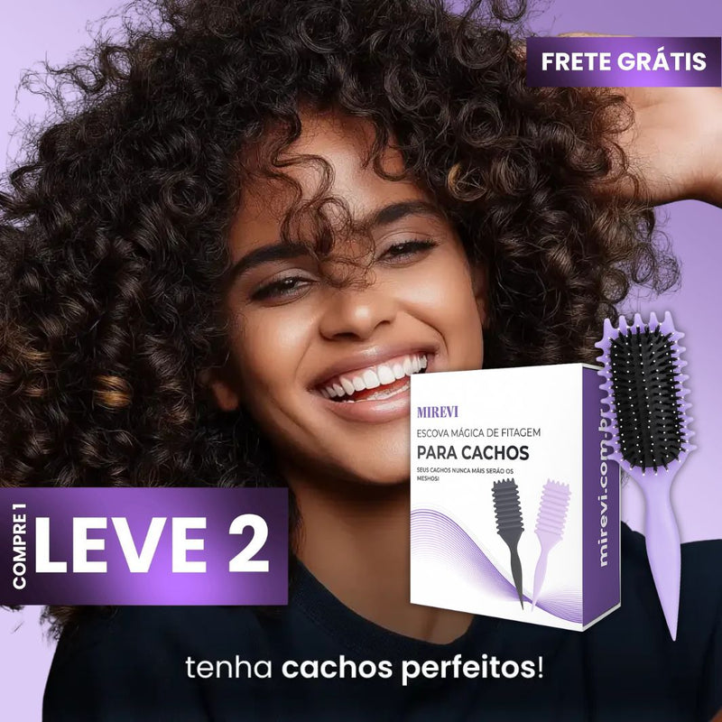 Escova Mágica de Fitagem para Cachos - CachoPerfeito™ [COMPRE 1 & LEVE 2] + Brinde