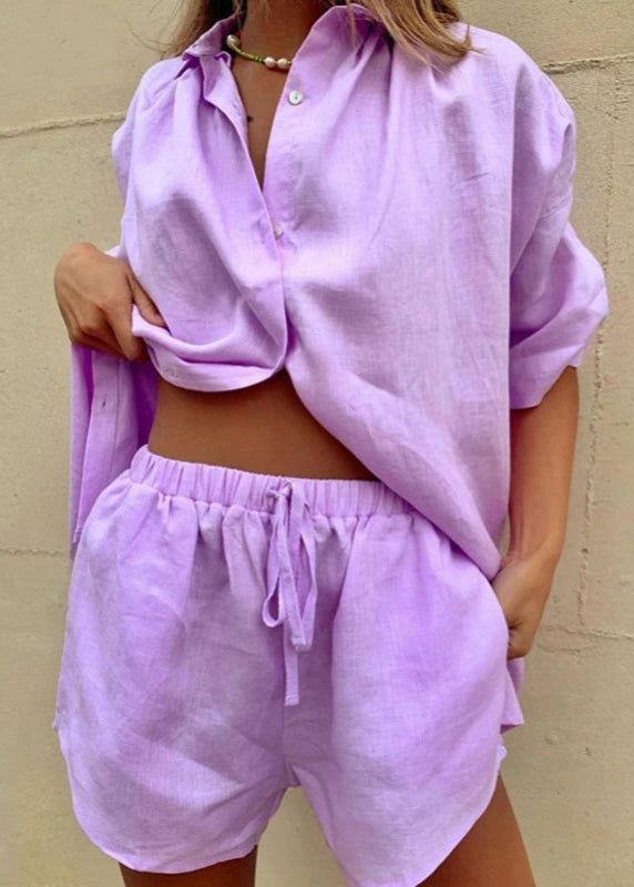 Conjunto Feminino Camisa e Short Casual
