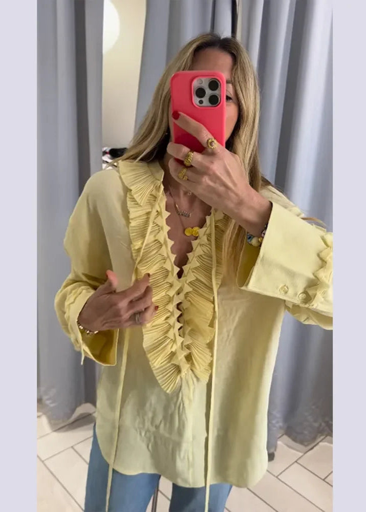 Blusa Feminina Boho em Chiffon com Babado
