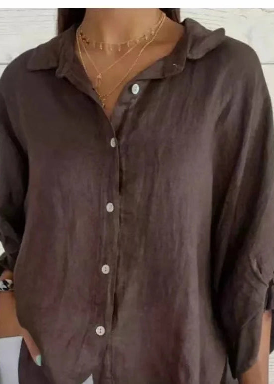Camisa Feminina de Linho Casual