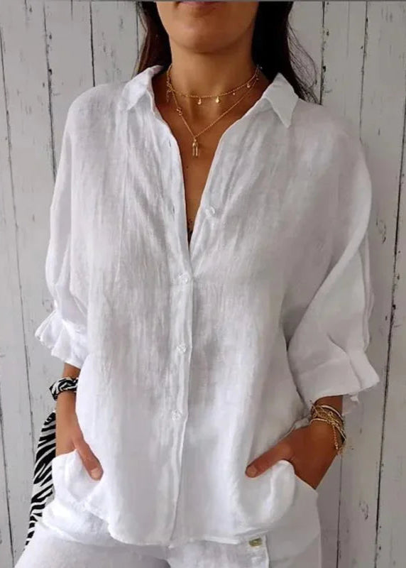Camisa Feminina de Linho Casual