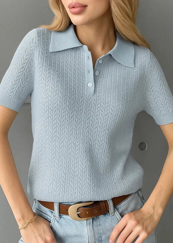 Blusa Feminina Gola Polo Meia Manga