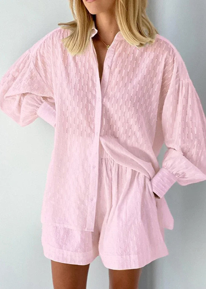 Conjunto Feminino de Linho Camisa e Short