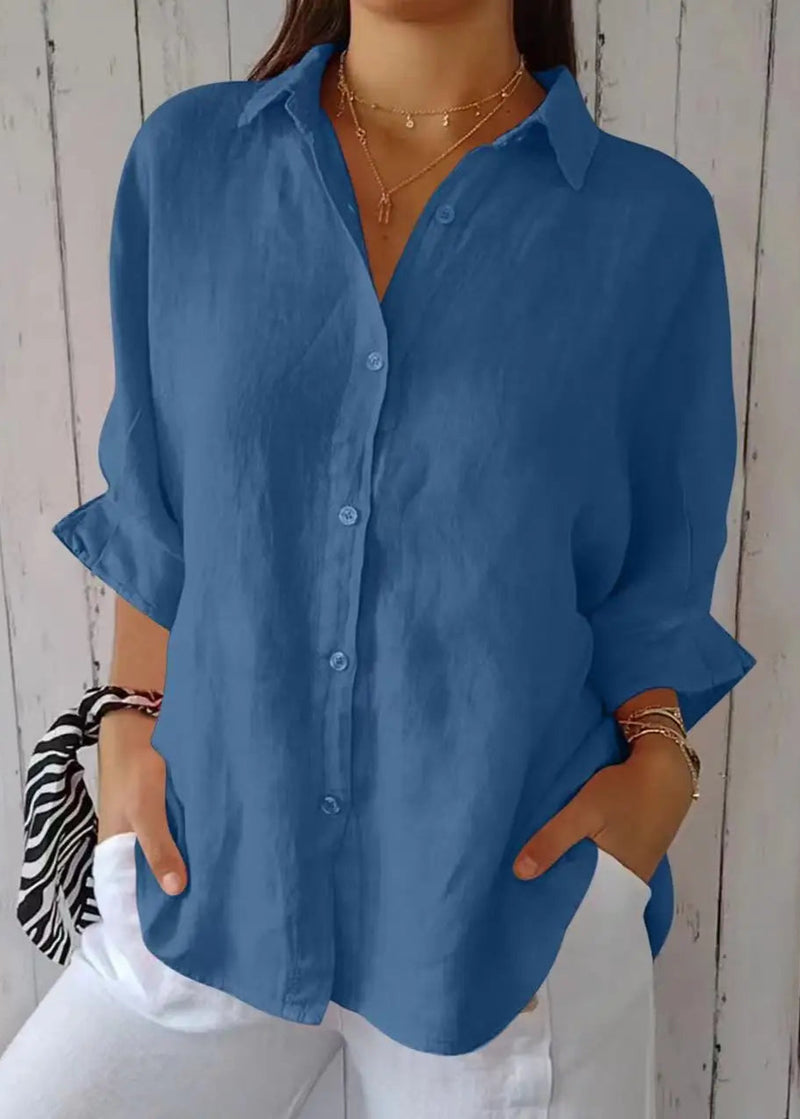 Camisa Feminina de Linho Casual