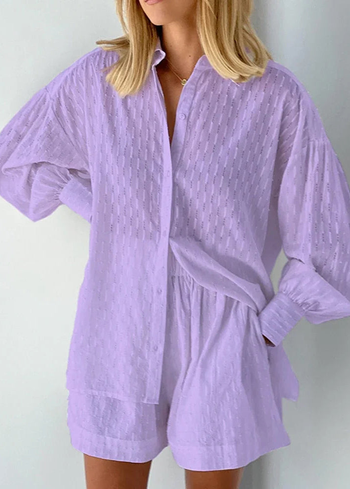 Conjunto Feminino de Linho Camisa e Short