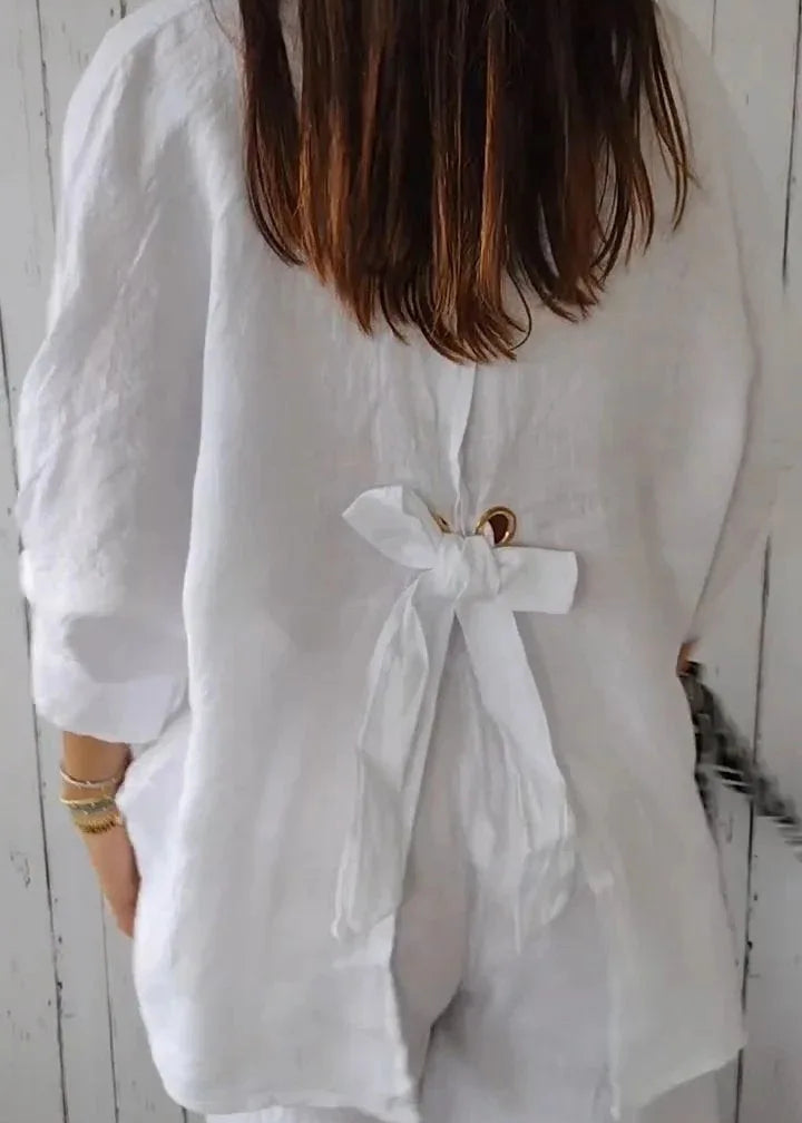 Camisa Feminina de Linho Casual