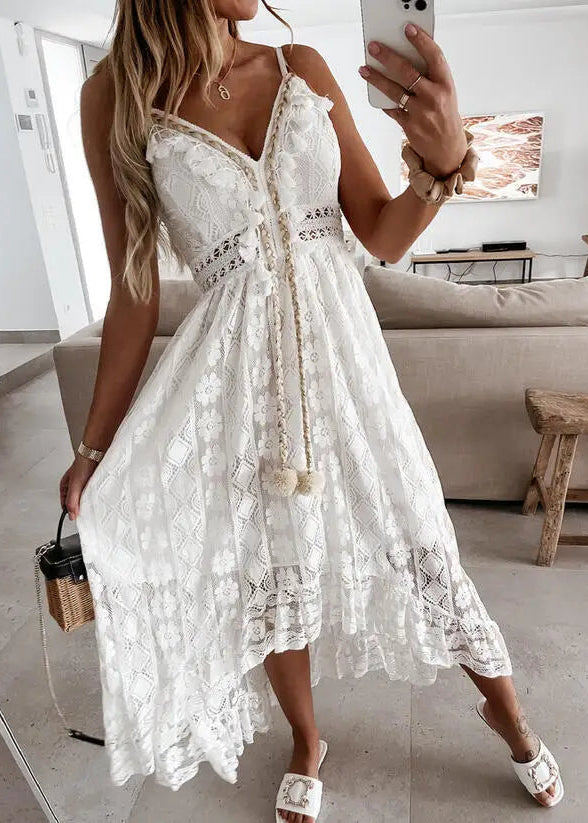 Vestido Feminino Longo de Renda sem Manga