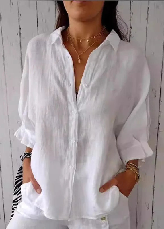 Camisa Feminina de Linho Casual