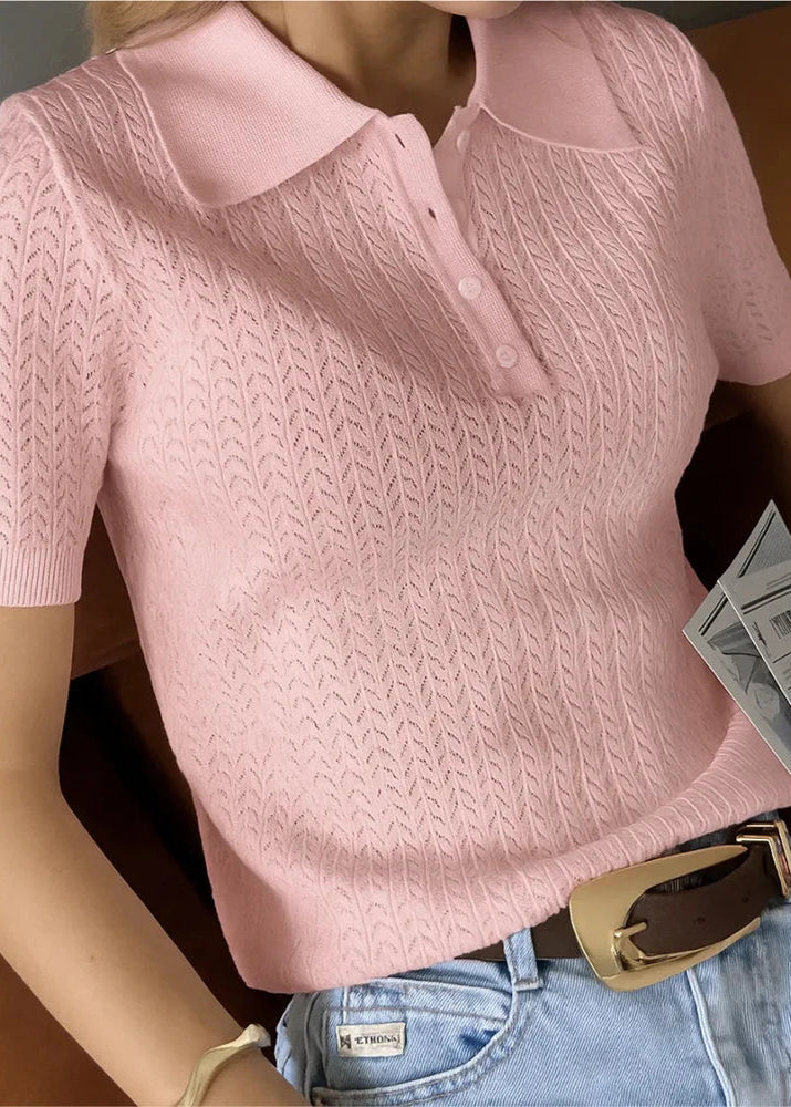 Blusa Feminina Gola Polo Meia Manga