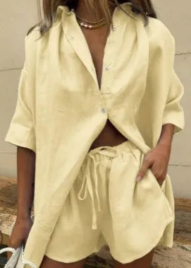 Conjunto Feminino Camisa e Short Casual