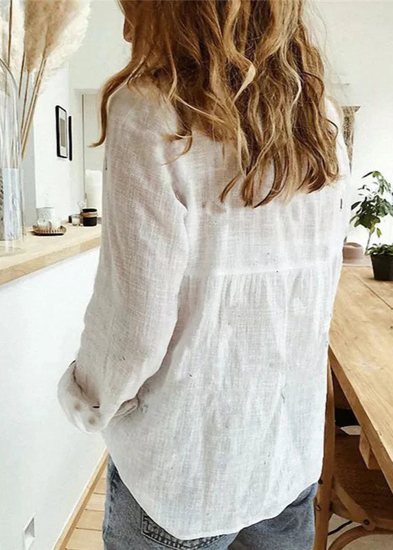 Camisa Feminina de Linho Manga Longa