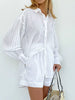 Conjunto Feminino Camisa e Short Listrado