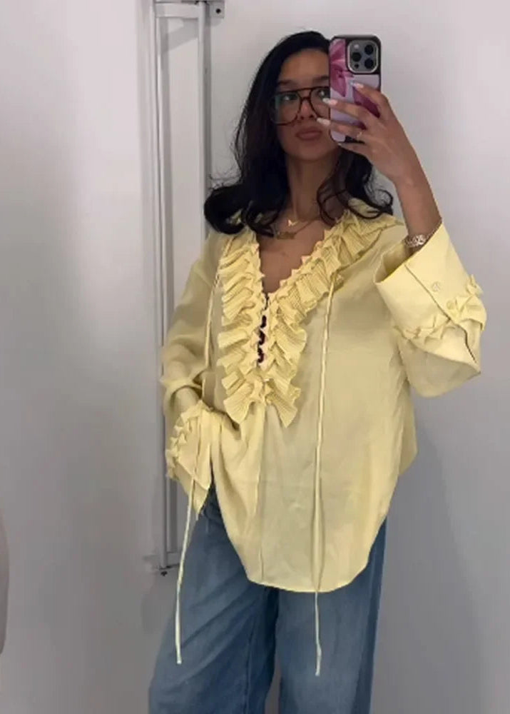 Blusa Feminina Boho em Chiffon com Babado