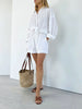 Conjunto Feminino Camisa e Short Listrado