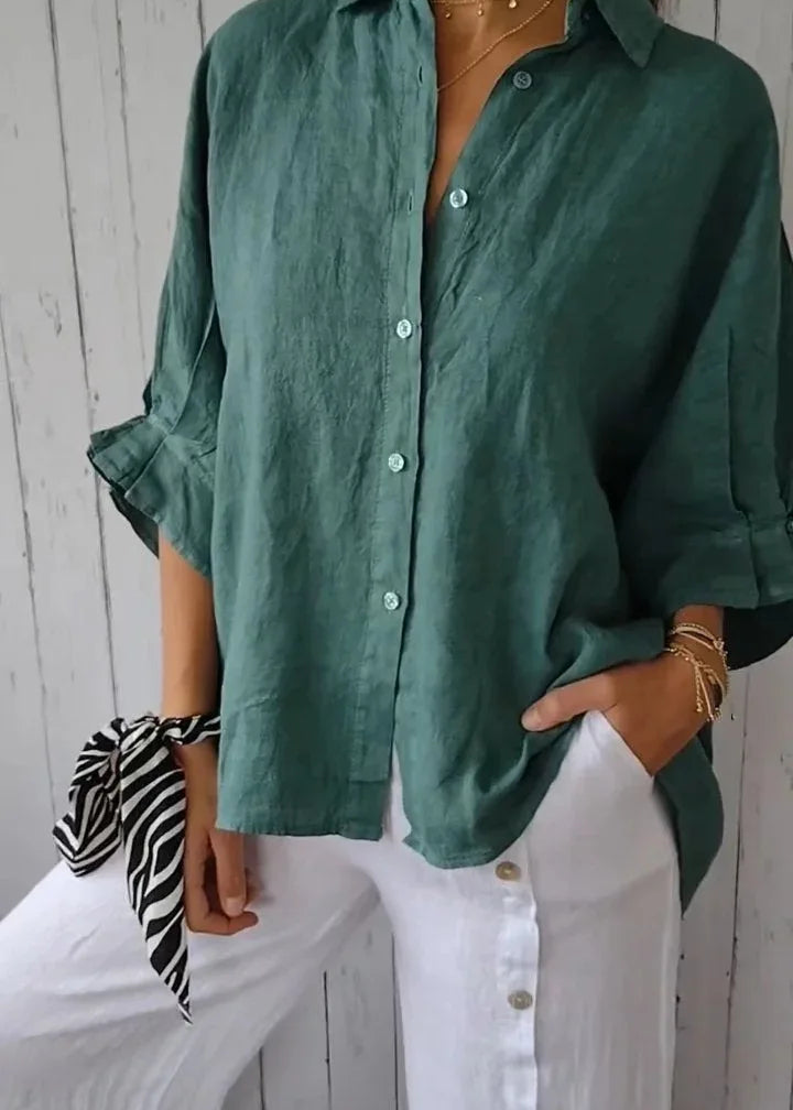 Camisa Feminina de Linho Casual