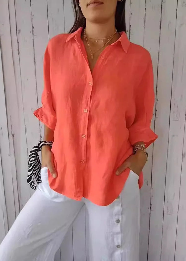 Camisa Feminina de Linho Casual