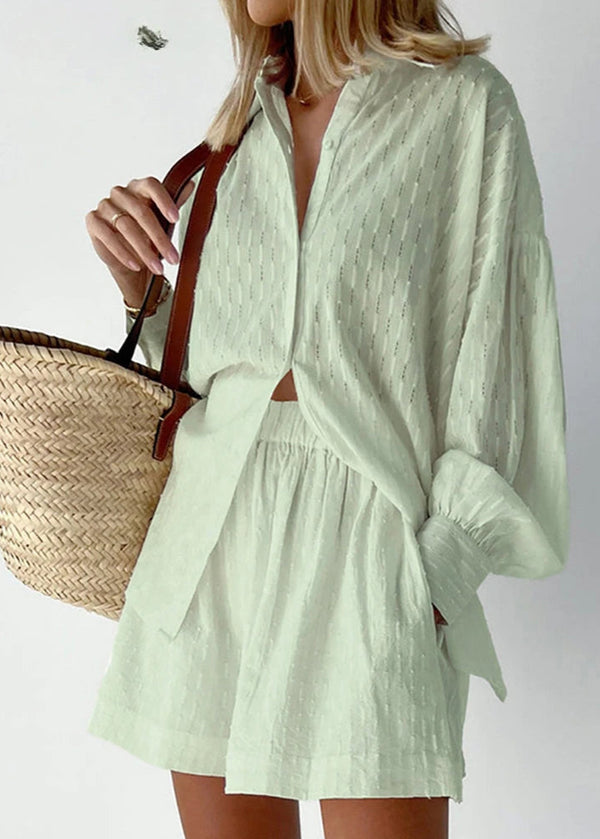Conjunto Feminino de Linho Camisa e Short