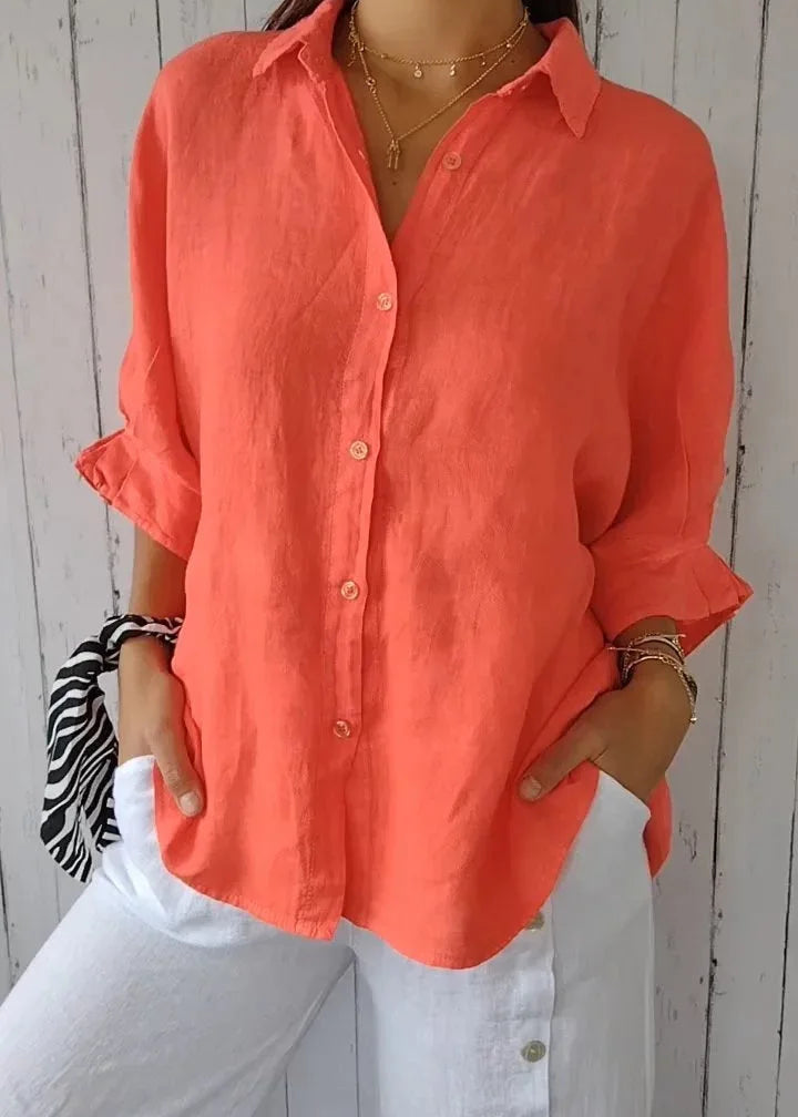 Camisa Feminina de Linho Casual