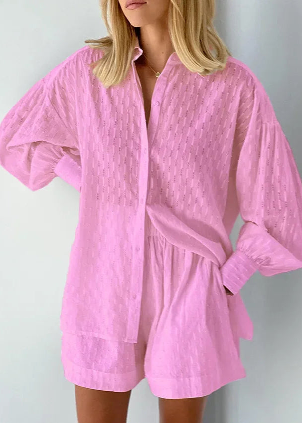 Conjunto Feminino de Linho Camisa e Short