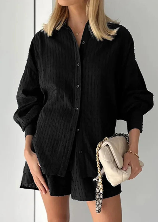 Conjunto Feminino de Linho Camisa e Short