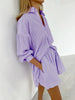 Conjunto Feminino Camisa e Short Listrado