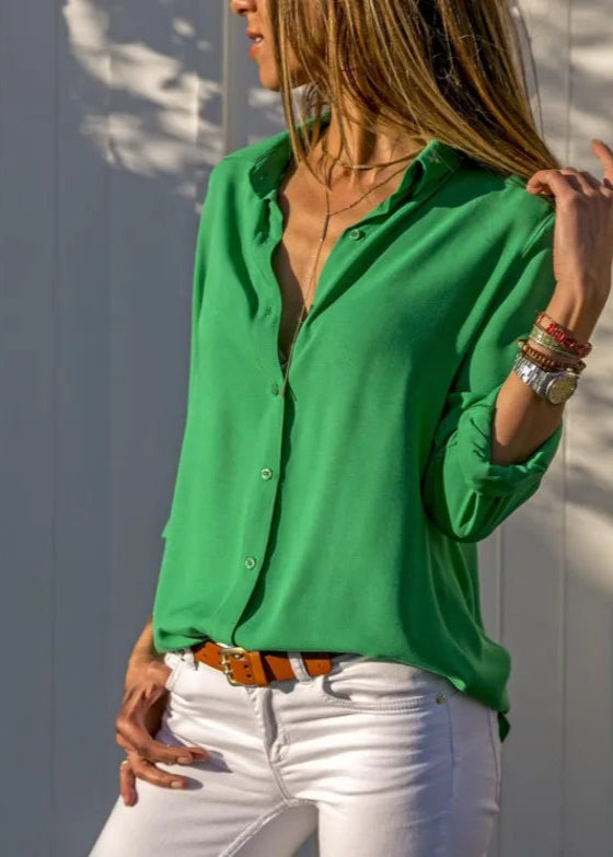 Camisa Feminina Manga Longa Casual