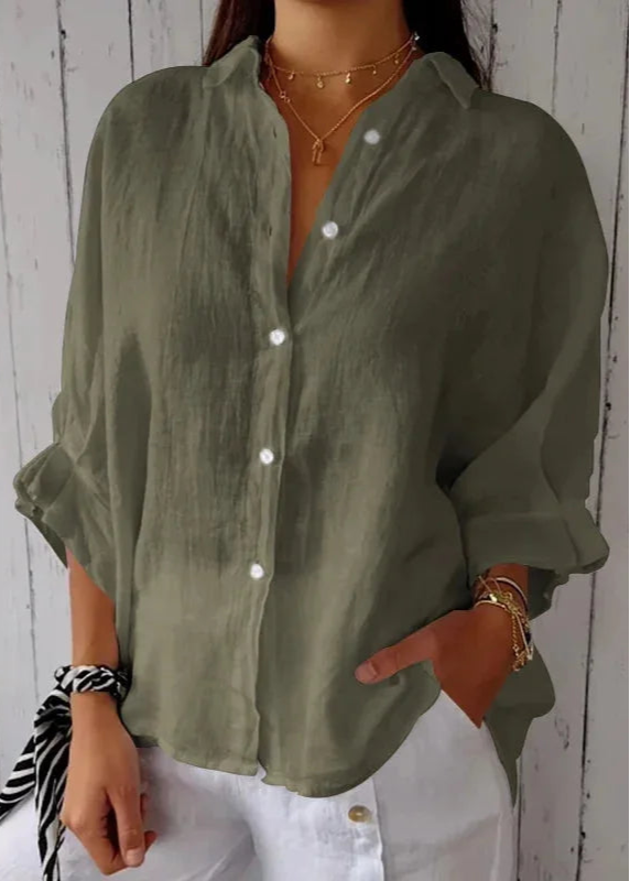 Camisa Feminina de Linho Casual