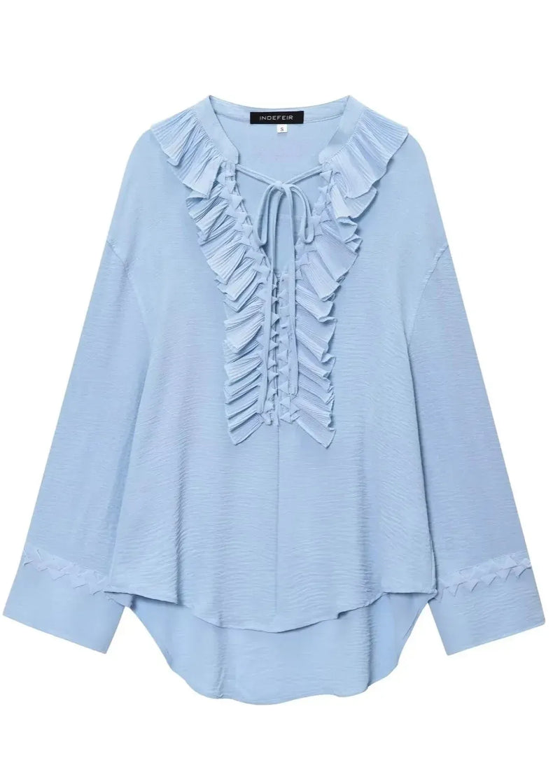 Blusa Feminina Boho em Chiffon com Babado
