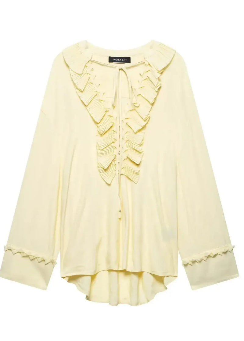 Blusa Feminina Boho em Chiffon com Babado