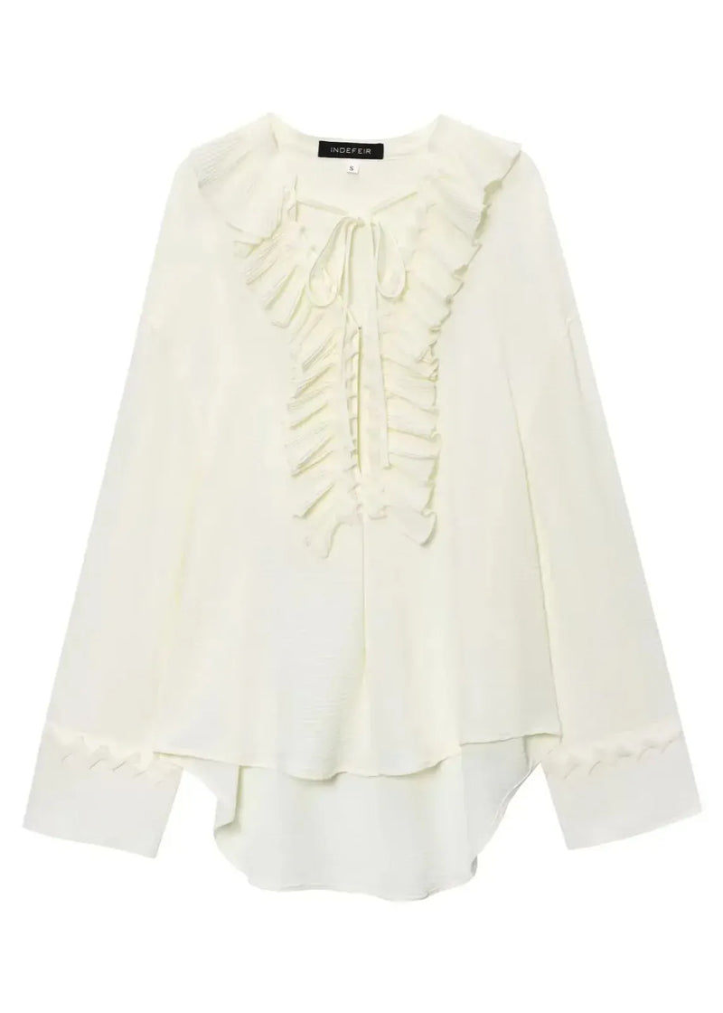 Blusa Feminina Boho em Chiffon com Babado