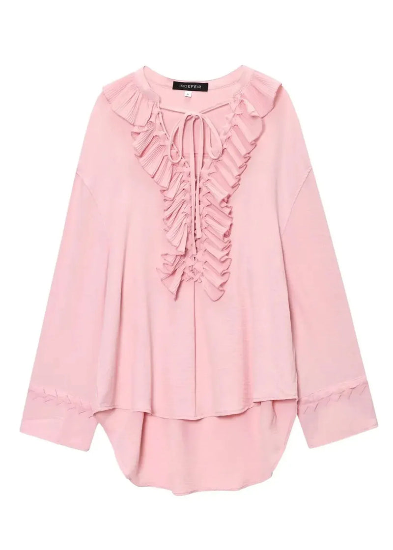 Blusa Feminina Boho em Chiffon com Babado